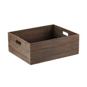 Wood Storage Bin with Handles – Lightweight Organizer for Mail, Books & Shelving