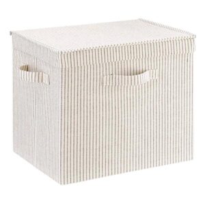 Foldable Fabric Storage Box with Lid & Handles – Dust-Free, Stackable Organize