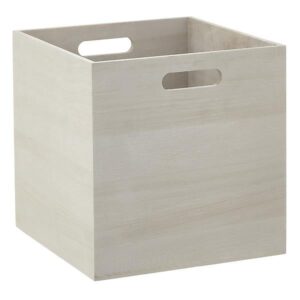 Wood Storage Cube with Handles – Lightweight Organizer Bin