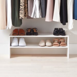 2-Shelf Shoe Stacker – Stackable MDF Shoe Organizer for Closets & Shelves