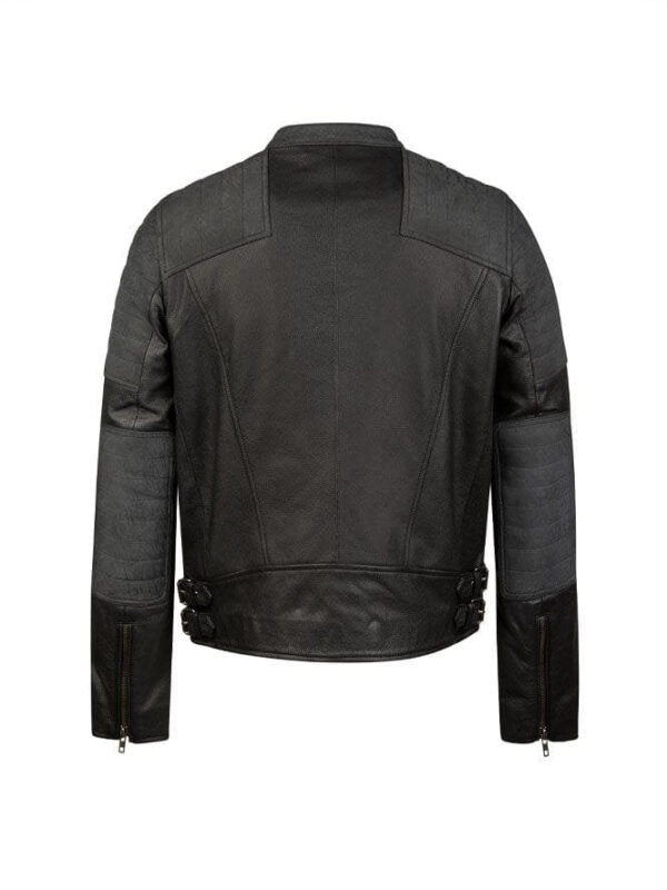 Burnet Leather Biker Jacket - Image 2